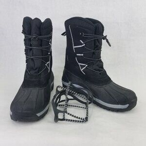 Falls Creek BALTIC Winter Snow Boots Men's Size 11 Black *3M Thinsulate Ice Walk